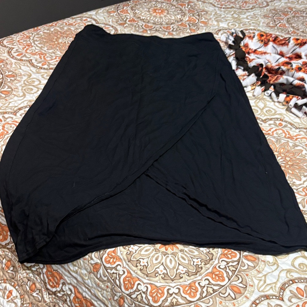 Black Wrap-Front Women's Skirt- Athleta